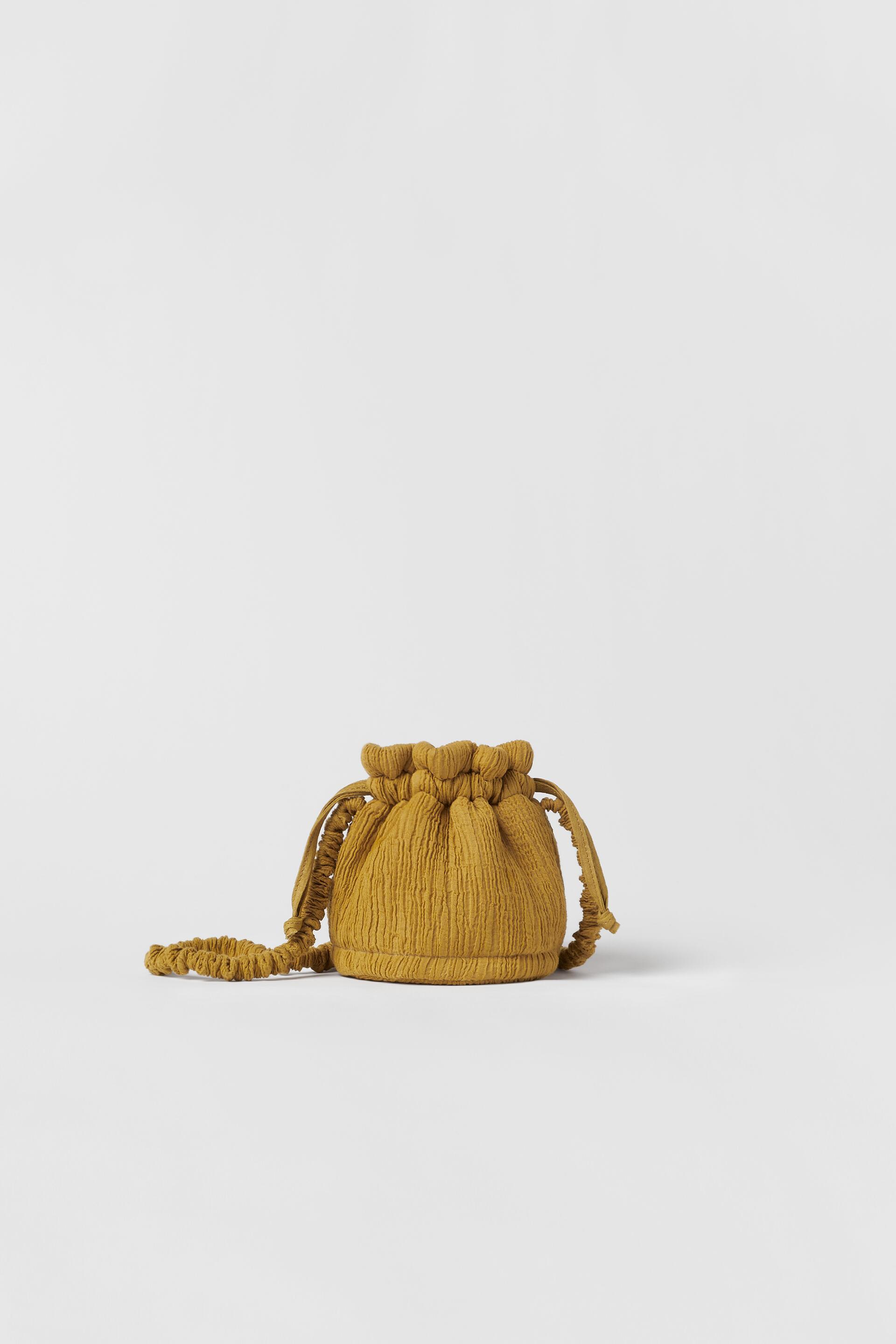 KIDS MINI BUCKET BAG Mustard Yellow ZARA Spain